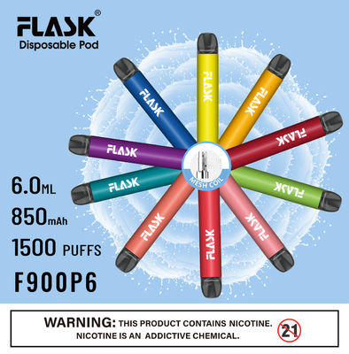 F900 P6 Pürüzsüz Hava Akımı tek kullanımlık Vape Pen 1500puffs örgü bobin