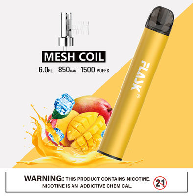 304 Paslanmaz Çelik Ecig 1500puffs Smok Salt Nic Hasır Bobinli Cihazlar