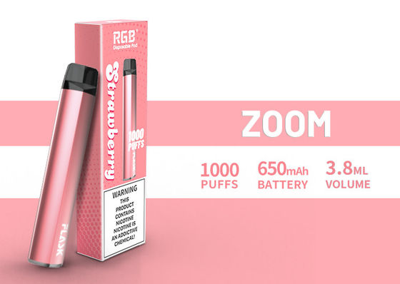 ZOOM Bertaraf Vapepen cihazları stabilitesi yüksek kaliteli 1000puffs 650mah 304 Stianless çelik
