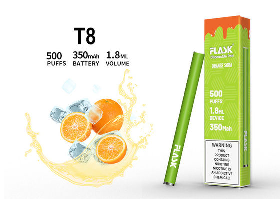 1.8ML Aromalı Buharlaştırıcı Kalem, 500 Puffs Tek Kullanımlık Elektronik Puro