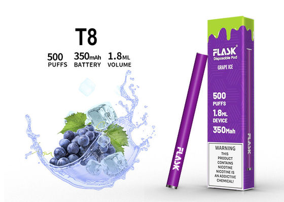 1.8ML Aromalı Buharlaştırıcı Kalem, 500 Puffs Tek Kullanımlık Elektronik Puro