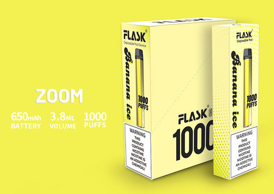 ZOOM Bertaraf cihazları Kararlı performans Vapepen Almanya PC ağızlık 650mah 3.8ml 1000puffs yaptı