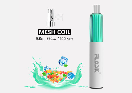 Sızdırmaz Şeftali Mango Aromalı Buharlaştırıcı Kalem 1200 Puffs Tek Kullanımlık Elektronik Puro