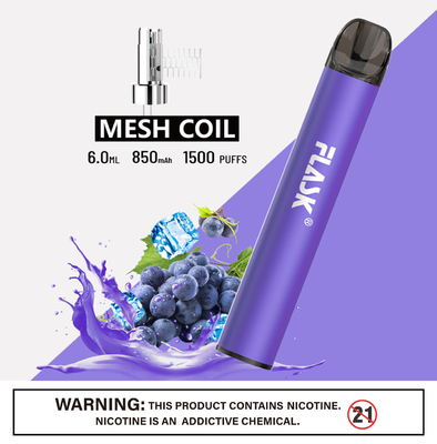 Mesh Bobinli RGBvape SS304 Ecig 1500 puf tek kullanımlık vape Cihazları