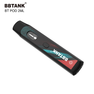 Özel THC Tek Kullanımlık Vape Cihazı 2ml Düğme Ön Isıtma İşlevi Seramik Bobin Tıkanma Yok