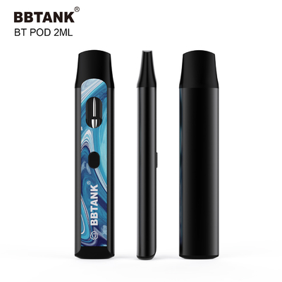 Özel THC Tek Kullanımlık Vape Cihazı 2ml Düğme Ön Isıtma İşlevi Seramik Bobin Tıkanma Yok