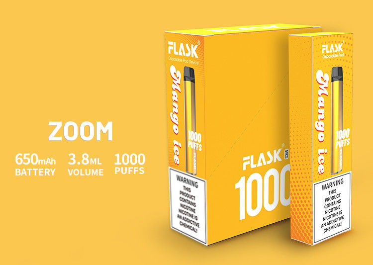 ZOOM Bertaraf cihazları Kararlı performans Vapepen Almanya PC ağızlık 650mah 3.8ml 1000puffs yaptı