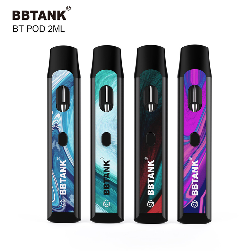 Delta 8 thc için 2ml düğme tek kullanımlık vape pod ön ısıtma seramik bobin kartuşu